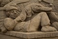 Sand sculpture in Peter and Paul Fortress in Saint-Petersburg, Russia. Royalty Free Stock Photo