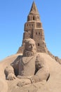 Sand sculpture of russian queen catherine