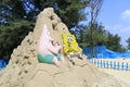 Sand sculpture of spongebob ( sponge baby )