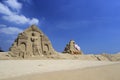 Sand sculpture of venus and cupid Royalty Free Stock Photo