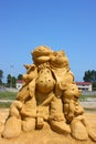 Sand sculpture of Winnie the Pooh