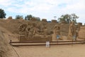 Sand sculptures. Shore of Lake Saimaa. Lappeenranta Royalty Free Stock Photo