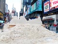 Sand sculpturing in times square. Royalty Free Stock Photo