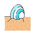 sand sea shell color icon vector illustration Royalty Free Stock Photo