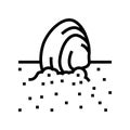 sand sea shell line icon vector illustration Royalty Free Stock Photo