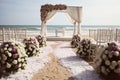 Sand and sea witness loves union in a beautiful beachside wedding setting
