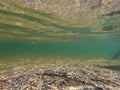 Sand and seabed underwater. Clear water in Lake Superior Michigan Royalty Free Stock Photo