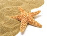 Sand and seastar border Royalty Free Stock Photo