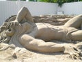 Sand sleeping cyclops at the sand figure festival based on the Arabian tales the 1001 Nights of Antalya City 2007 in Antalya in