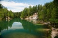 Sand stones and lake Royalty Free Stock Photo