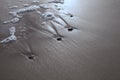 Sand stones on sea waves movie blur