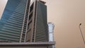 Sand storm coming in Riyadh, brown sky behind Hayat Regency hotel