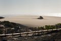 Sand storm at Guincho beach in Cascais, Portugal