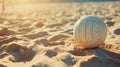 Sand and sun-kissed shades evoke the fun and camaraderie of beach volleyball Royalty Free Stock Photo