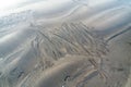Sand surface with irregural wind pattern after storm Royalty Free Stock Photo
