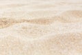 Sand texture background close up, sea sandy beach backdrop, white sand surface top view, yellow sand grains pattern, copy space Royalty Free Stock Photo