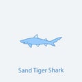 sand tiger shark 2 colored line icon. Simple light and dark blue element illustration. sand tiger shark concept outline symbol des