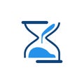 sand time hourglass logo vector design clock icon concept template Royalty Free Stock Photo
