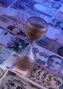 Sand Timer on Foreign currencies notes