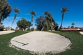 Sand trap or bunker near a golf green Royalty Free Stock Photo