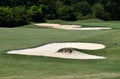 Sand traps on golf course