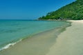 Sand Tropical Coast Waves on a beach Summer Forest Background Royalty Free Stock Photo