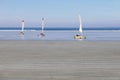 Sand yachting on the beach of Pentrez in finistere