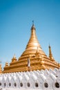 Sanda Muni Paya Mandalay Myanmar, young couple on vacation in Myanmar walking by temple Royalty Free Stock Photo