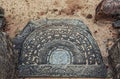 A sandakada pahana at one of the entrances.One of the four doorways