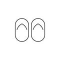 Sandal, Footwear, Slipper, Flip-Flop Thin Line Icon Vector Illustration Logo Template. Suitable For Many Purposes. Royalty Free Stock Photo