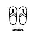 Sandal outline icon design illustration on white background