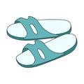 Sandal vector color icon. Vector illustration flipflop on white background. Isolated color illustration icon of sandal
