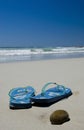 Sandals on the Beach Royalty Free Stock Photo