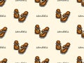 Sandals seamless pattern on yellow background. Pixel style