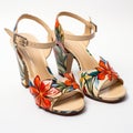 Floral Print Beige Sandals: Colorful And Eye-catching Footwear