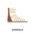 Sandals flat icon. Color simple element from clothes collection. Creative Sandals icon for web design, templates, infographics and