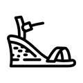 sandals foot wear line icon vector illustration