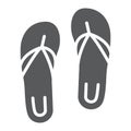 Sandals glyph icon, footwear and beach, flip flops sign, vector graphics, a solid pattern on a white background. Royalty Free Stock Photo