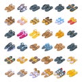 Sandals icons set, isometric style Royalty Free Stock Photo