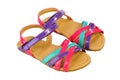 Sandals for kids - summer children& x27;s shoes. Colorful baby girl s Royalty Free Stock Photo
