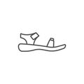 Sandals shoe vector icon. line flat sign for mobile concept and web design. Rubber slippers glyph icon. Symbol, logo illustration
