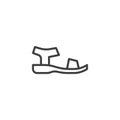 Sandals shoes line icon