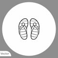 Sandals vector icon sign symbol