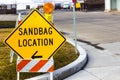Sandbag Location Sign At Local Mainenance Yard