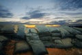 Sandbag for protecting the enemy from invading front line. Sandbag and bunker of the old military bunker base