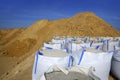 Sandbag white big bag sand sacks quarry Royalty Free Stock Photo