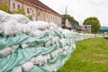 Sandbags for flood defense Royalty Free Stock Photo