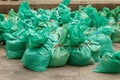 The sandbags for protect water flood