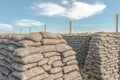 Sandbags Trenches of Death in Dixmude flanders Belgium great world war 1 Royalty Free Stock Photo