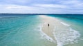 Sandbank off Stone town, Zanzibar. Royalty Free Stock Photo